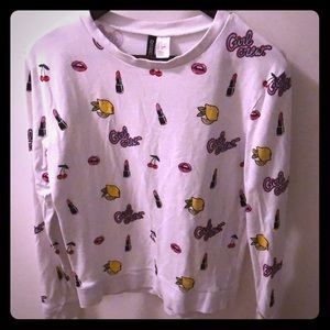 Long Sleeve Sticker Pattern Top